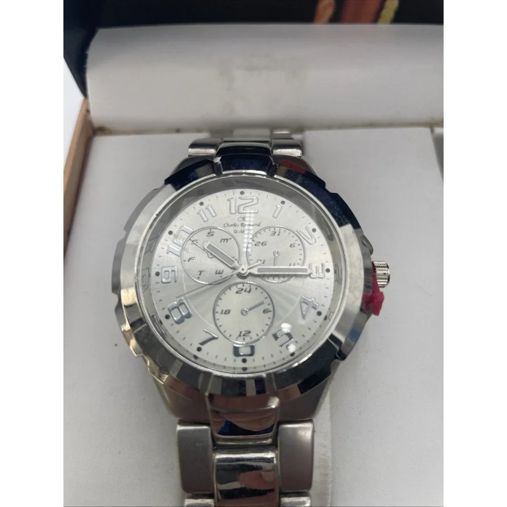 Charles Raymond New York His And Hers Silver Tone Couples Quartz Watch Gift Set